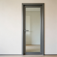 Porte battante en aluminium et verre pour maison, avec fermeture silencieuse et anti-pincement, installation facile, design personnalisé