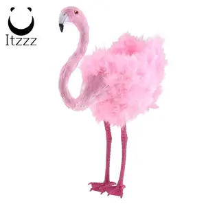 Pink Looking up Style Feathered Flamingo Yard Garden Lawn Ornaments Party Supplies