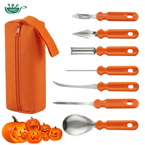 Kit de sculpture de citrouille d'Halloween DIY avec sac de transport, couteau en acier inoxydable, ensemble d'outils de sculpture de citrouille - Product Image 1