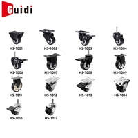 Roda Putar Polyurethane PU Senyap 2-inci dengan Sekrup M12 dan Rem untuk Perabot Dapur, Kamar Mandi, Ruang Tamu & Ruang Makan