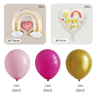 Lot de 9 ballons en aluminium pour mariage, Saint-Valentin, Pâques, unisexe, en forme de cœur, pour décoration de fête, fournitures de festival durables
