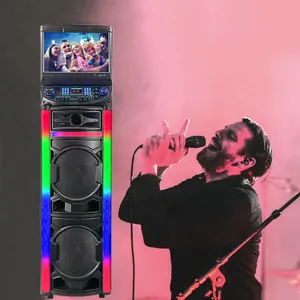 Màu Xanh răng Karaoke DJ loa với công suất cao và 15.4 "Màn hình cảm ứng