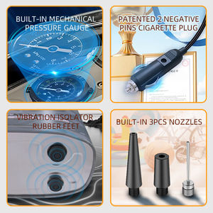 Mini pompe à air filaire numérique portable <span class=keywords><strong>12</strong></span> <span class=keywords><strong>V</strong></span> DC pour gonflage de pneus de voiture et de <span class=keywords><strong>v</strong></span>élo - Product Image 2