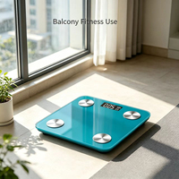 Pèse-personne intelligent de salle de bain Square Manufacture 180 kg avec mesure de la graisse corporelle et de l'IMC