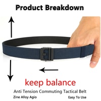 Ceinture tactique décontractée pour homme avec logo personnalisé, boucle à verrouillage automatique en nylon, multifonction, système Molle, ceinture utilitaire de 3,8 cm avec pochette