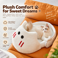 Lit pour animaux de compagnie semi-fermé en forme de pantoufle, chaud pour l'hiver - Nid douillet pour chats et chiens, lit géant pour animaux de compagnie en forme de pantoufle, grotte semi-fermée pour chats