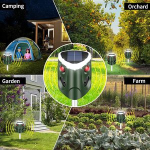 Üst satış toptan tri-yüz açık güneş enerjili hayvan kovucu geyik maymun vahşi domuz kuş kedi kovucu haşere kontrol ekipmanları - Product Image 5