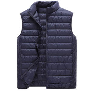 เสื้อกั๊กขนเป็ดสำหรับผู้ชายและผู้หญิงเสื้อกั๊กคอปกตั้งแขนกุดทรงสลิมฟิตน้ำหนักเบา - Product Image 3