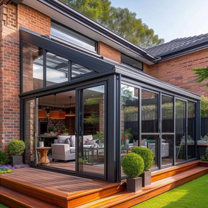 Moderna aleación de aluminio Sunroom inclinado techo moldeado Vidrio cerrado balcón patio para uso doméstico para Villa casa terrazas - Product Image 1