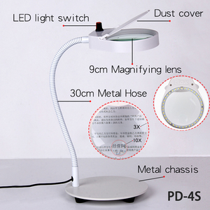 Lampu Pembesar Meja dengan Selang Logam Panjang yang Dapat Disesuaikan untuk Membaca atau Memperbaiki Perangkat Elektronik, Dilengkapi Lampu LED - Product Image 3