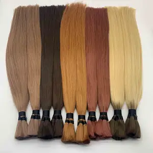 Hot Selling Russian Raw Bulk Hair 20 Inch Straight Customized Color 613 Bulk Braiding Human Hair No Weft