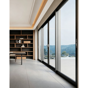 Porte coulissante à rupture de pont thermique en alliage d'aluminium avec double vitrage trempé haute sécurité certifiée CE pour usage hôtelier et hospitalier - Product Image 3