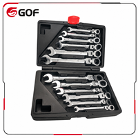 Jeu de clés à douille impériales doubles 8-19 mm, 12 pièces, en acier au chrome-vanadium durable, boîte de rangement, kit d'outils manuels OEM pour bricolage, usage domestique et garage, incluant