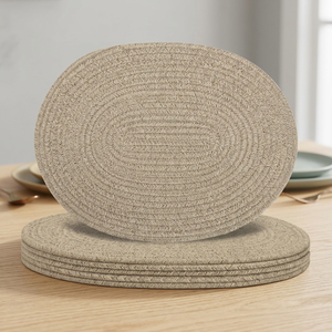 Manteles Individuales de Yute Tejidos a Mano, Manteles Ovalados para Mesa, para Hogar, Banquete, Cocina - Product Image 2