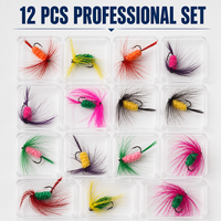 Lot de 12 leurres à mouche, leurre imitation papillon, appât pour poisson, appât pour insectes, leurre à mouche pour pêche en surface, équipement de pêche