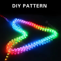Tiras de Luces LED Dreamcolor 12V RGBIC Tipo Semilla Pixel Guijarro Direccionables para Navidad WS2815 WS2811 VCC/Datos/GND/Retorno 4 Pines IP67