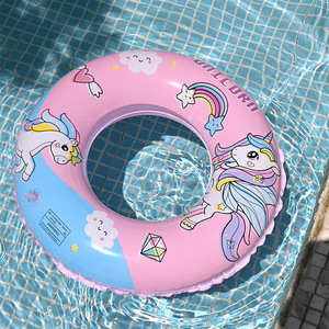 Flotador inflable de unicornio rosa para niños, diseño de dibujos animados, para piscina. - Product Image 3