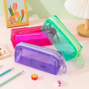 Rough Enough Clear Pencil Pouch Case Bag For Girls Boys Kids Adults School Office Stationary Pencil Organizer Art Supplies - View #5