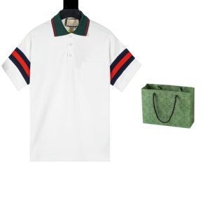 Polo de Verano para Hombre, Cuello Gucci, 100% Algodón, Transpirable, Corte Ajustado, Manga Corta, Estilo Retro, Nueva Tendencia 2026 - Product Image 1