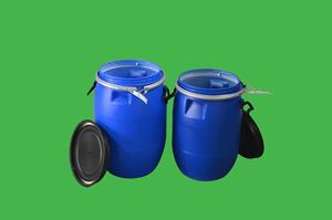 Seau en plastique de qualité alimentaire recyclable à ouverture supérieure de <span class=keywords><strong>60</strong></span> L en HDPE <span class=keywords><strong>bleu</strong></span>, barils à lait avec anneaux en fer, écologiques et étanches - Product Image 2