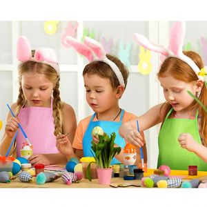 Tablier non tissé imperméable pour enfants, idéal pour la peinture, les activités artistiques, l'école, les activités en classe, sans manches, avec poche, vente en gros - Product Image 4