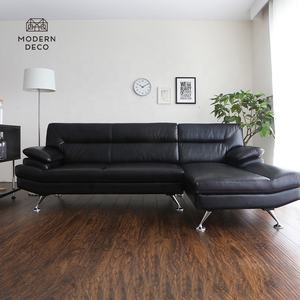 Custom Zwart Bruin Faux Lederen Sofa Met <span class=keywords><strong>Chaise</strong></span> - Product Image 2