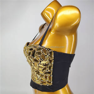 Producto ganador <span class=keywords><strong>2022</strong></span> Golden Shiny Crystal Sequin Sexy <span class=keywords><strong>Disfraces</strong></span> <span class=keywords><strong>de</strong></span> <span class=keywords><strong>Halloween</strong></span> <span class=keywords><strong>para</strong></span> adultos Mujeres <span class=keywords><strong>Moda</strong></span> Short Tank Top Corset Tank Top - Product Image 3