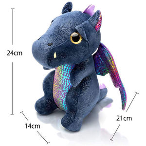 Pabrik grosir 25cm Anime lucu Naga & dinosaurus terbang boneka mewah dengan sayap PP kapas mengisi Super lembut mewah - Product Image 5