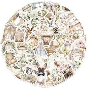 50 Uds. De pegatinas de grafiti de chica literaria estética blanca <span class=keywords><strong>para</strong></span> cuaderno, decoración de equipaje, pegatina de arte romántico - Product Image 2