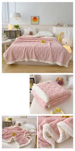 Phong Cách Mới Flannel <span class=keywords><strong>Sherpa</strong></span> Màu Rắn Ấm Áp Và Mềm Mại Faux Lông Cừu Chăn Cho Giường Sofa Ném Lông Cừu Chăn - Product Image 3