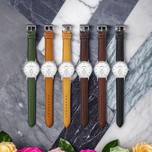 Italian Cowhide Leather <b>Watch</b> Strap Quick Release Tapered Band for Smartwatches 18mm & 20mm Compatible - Product Image 4
