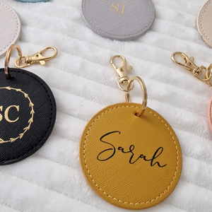 Llavero Personalizado de Cuero PU con Grabado en Lámina Dorada, Anillo para Llaves con Logotipo Personalizado, Colgante para Bolsa, Regalo - Product Image 2