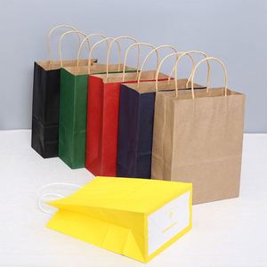 Bolsa de Papel Kraft Biodegradable Blanca y Marrón para Regalos, Diseño Vertical con Asas para Promociones Navideñas y Comida para Llevar - Product Image 3