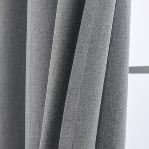 Vente en gros de rouleau de rideau occultant complet Certification GRS Tissu de rideau transparent aspect lin au mètre - Product Image 4