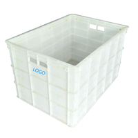 Caisse carrée en PEHD HAOSEN pour le transport de fruits et légumes, bacs en plastique empilables, caisse à champignons, conteneur pour le transport de viande