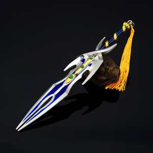 Honor Kings célèbre lame Siming 21.5CM solide métal Art arme modèle Statue porte-clés jeu cadeau de collection Anime épée coulée - Product Image 3