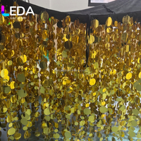 LEDA Rideau de paillettes colorées rouge, or et argent, idéal pour la décoration de plafonds et murs lors de mariages et fêtes – Meilleures ventes