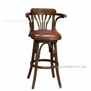 שילוב כיסא שולחן בר מעץ מלא דלפק בר משענת יד מסתובבת משענת גב שרפרף גבוה משענת גב מינימליסטי איטלקי לשימוש מסחרי - Product Image 6