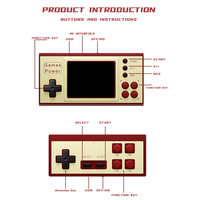 Console de jeu vidéo portable miniature 1000mAh Lecteur de jeux vidéo 500 en 1 Boîte de jeux rétro classique Cadeau de Noël pour enfants