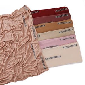 Último Modelo de Pañuelos de Algodón Elásticos y Transpirables de Color Sólido, Turbantes Musulmanes para Mujer, Pañuelo Largo de Moda, Hijab, Diadema, Chal con Pedrería - Product Image 5