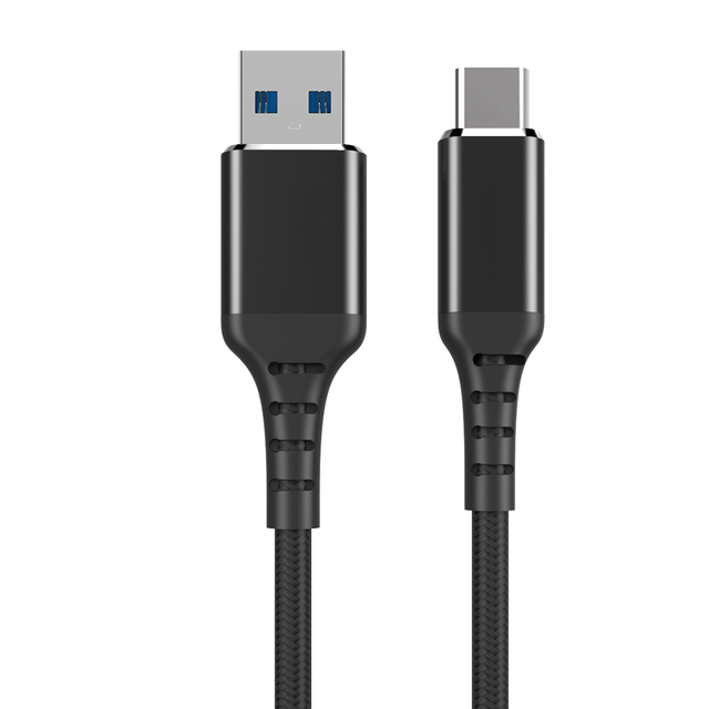 3A Fast Charging USB Type C Cable Braided Nylon Data Sync Cord for Mobile Phone Use