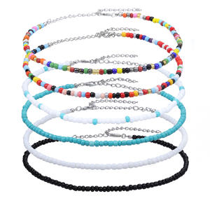 Nouveau <span class=keywords><strong>bracelet</strong></span> de cheville perlé fait à la main <span class=keywords><strong>Bracelet</strong></span> coloré réglable sur <span class=keywords><strong>pied</strong></span> bijoux à la mode pour femmes hommes cadeau perle pierre principale - Product Image 1