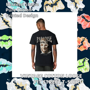 เสื้อยืดคอกลมทรงหลวมสไตล์วินเทจ ผ้าฝ้ายพรีเมียม 100% ระบายอากาศได้ดี พิมพ์ลายดิจิทัล สตรีทแฟชั่นฤดูร้อน สำหรับผู้ชาย แบบสั่งทำ - Product Image 2