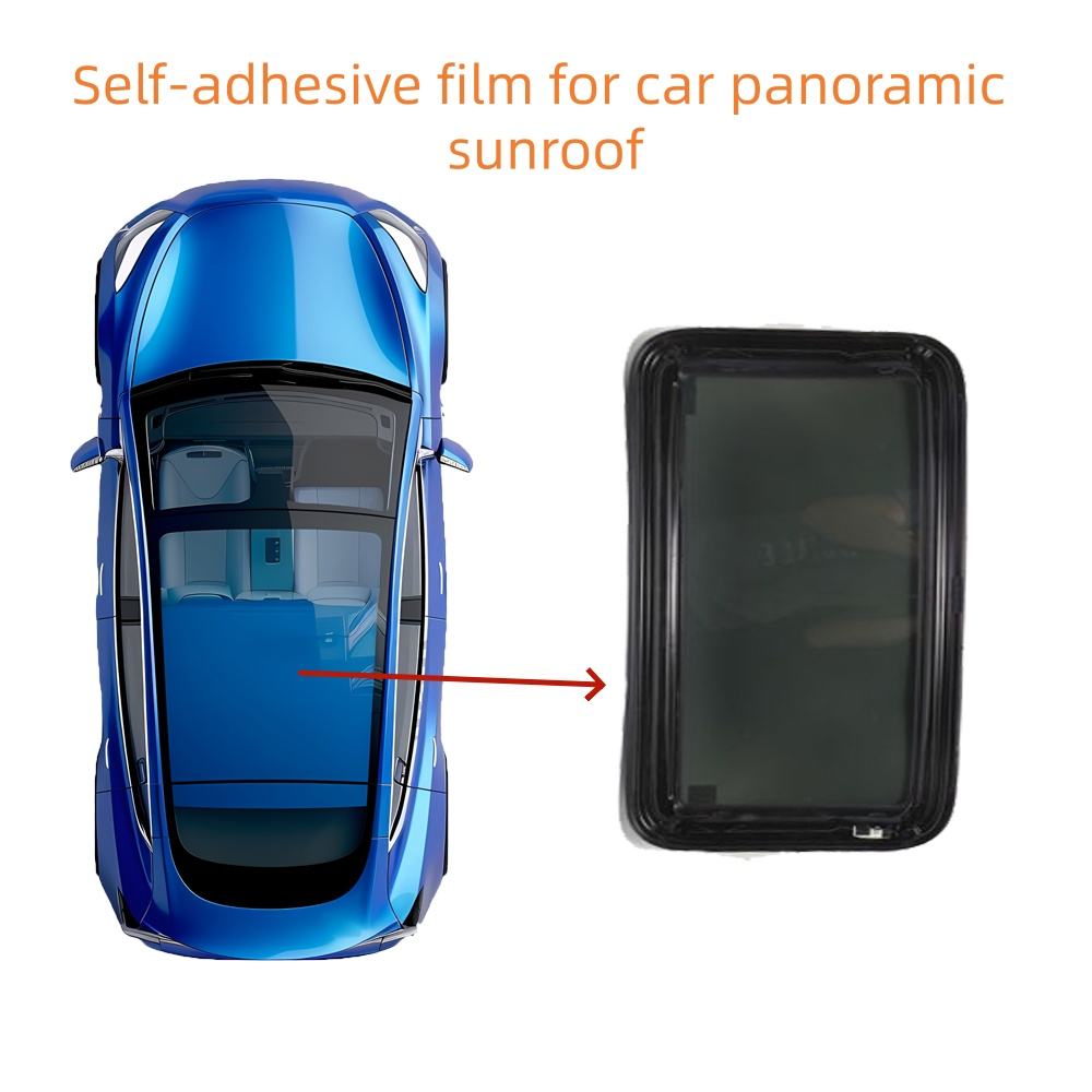 Film autocollant noir pour toit ouvrant panoramique de voiture : 120*70 cm