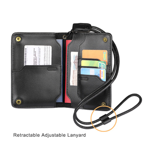 Porte-badge et passeport Yamo Premium en cuir véritable, étui de <span class=keywords><strong>rangement</strong></span> pour <span class=keywords><strong>billets</strong></span> de voyage, fermeture magnétique, personnalisation en relief - Product Image 4