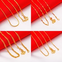 Collier en chaîne torsadée plaqué or 24 carats pour femme, bijoux en or de Dubaï avec perle, laiton, cuivre, forme et motif uniques