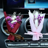 Decorações de flores secas, difusor de saída de ar de carro, odorizador de ventilação, perfume para o carro