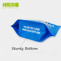 Sacs d'emballage à fermeture éclair avec encoche de déchirure en plastique résistant à l'humidité thermoscellable personnalisé pour Jerky Biltong de boeuf debout