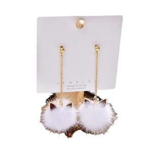 <span class=keywords><strong>Orecchini</strong></span> con Pompon Colorati in Pelliccia di Visone Autunno-Inverno 2025, <span class=keywords><strong>Orecchini</strong></span> a Forma di Orecchie di Gatto con Mini Palline di Pelliccia per Donne e Ragazze - Product Image 4