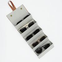 Étui de Luxe pour Lunettes de Soleil, Boîte de Rangement Rigide en Cuir PU en Forme de U pour Plusieurs Paires de Lunettes, Personnalisable avec 3 Emplacements et 5 Grilles, pour Lunettes de Vue et de Soleil